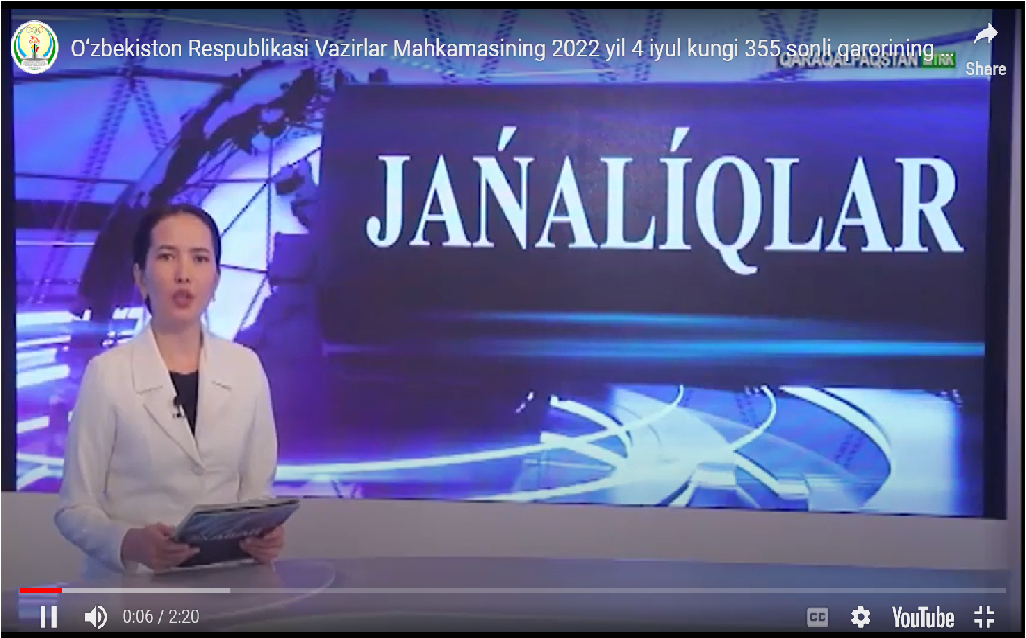 O‘zbekiston Respublikasi Prezidentining Davlat sport-taʼlim muassasalari faoliyatini mutlaqo yangi tizim asosida tashkil qilish chora-tadbirlari to‘g‘risidagi PQ-268-sonli qarori va O‘zbekiston Respublikasi Vazirlar Mahkamasining 2022-yil 4-iyuldagi 355-sonli qarori ijrosini ta’minlash yuzasidan
