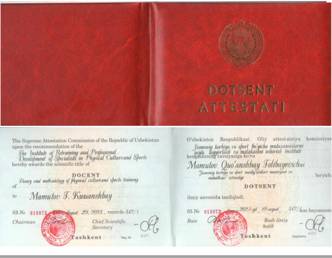 Dotsent ilmiy unvoni bilan tabriklaymiz