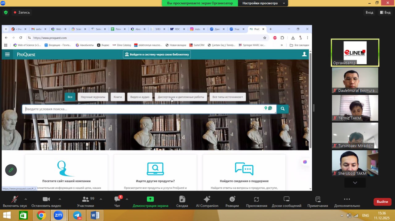 Mustaqil izlanuvchilar uchun vebinar